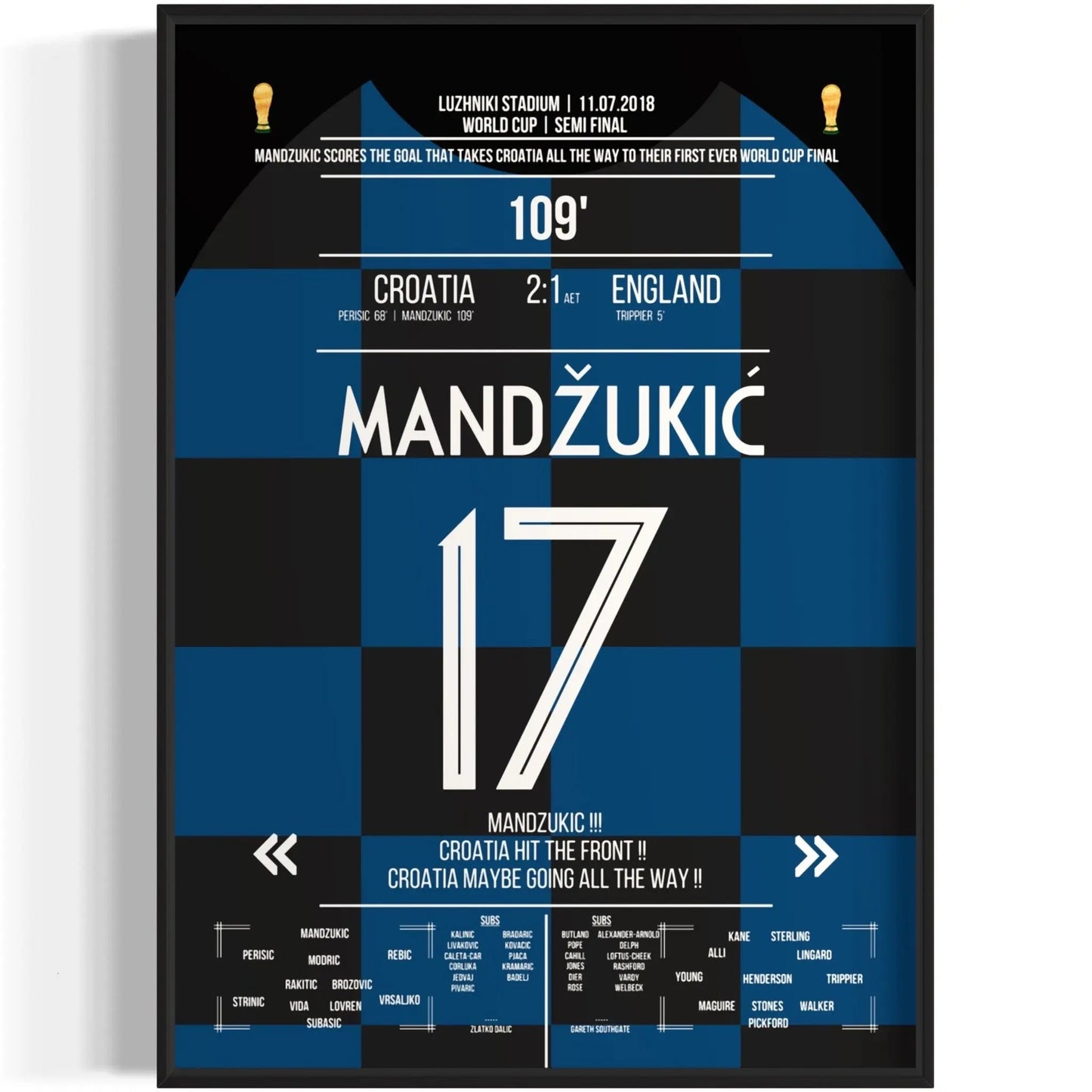 The goal to the World Cup final! Mandzukic scores Croatia's victory against England in 2018.