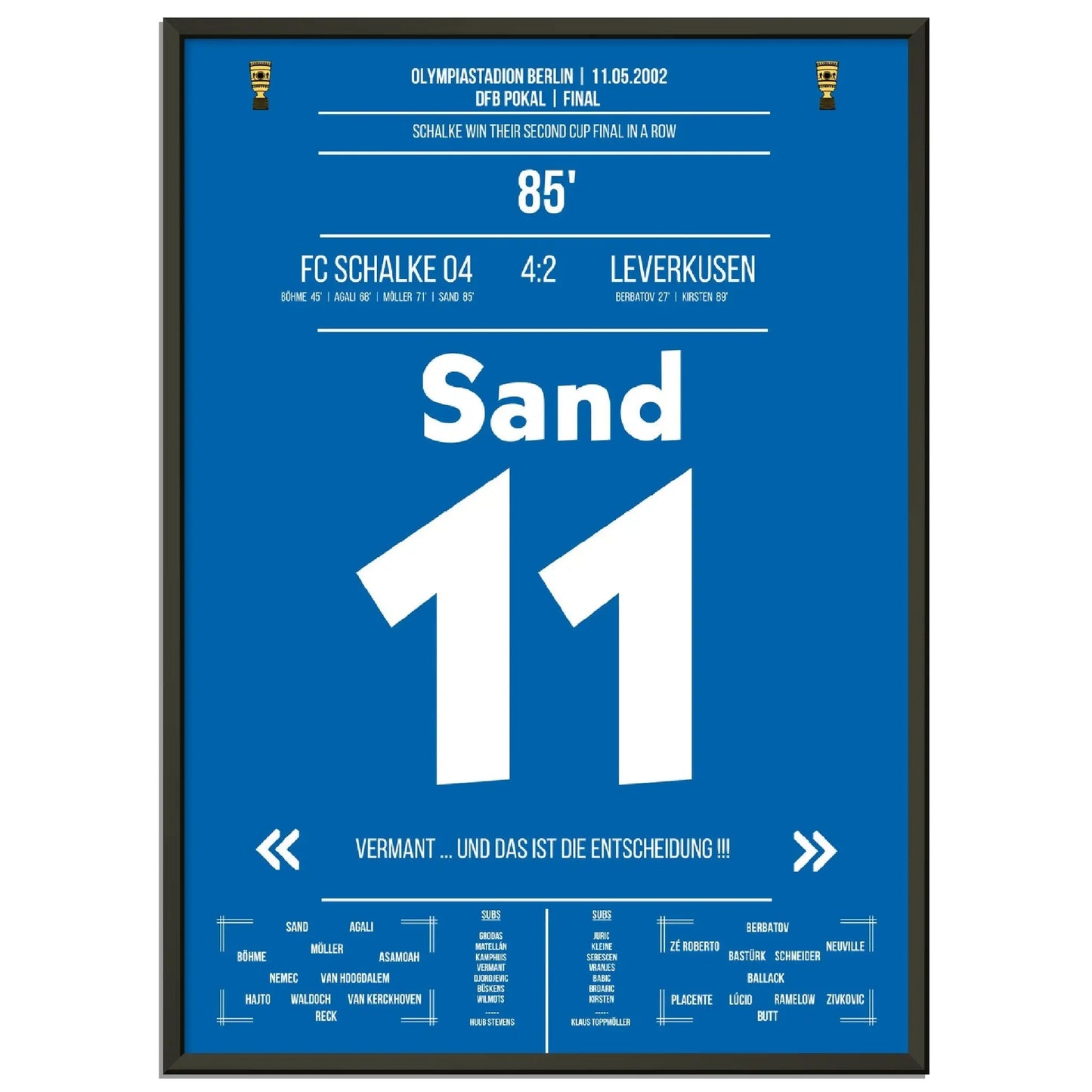 Ebbe Sand zum vierten! Zweiter Pokaltriumph in Folge in 2002
