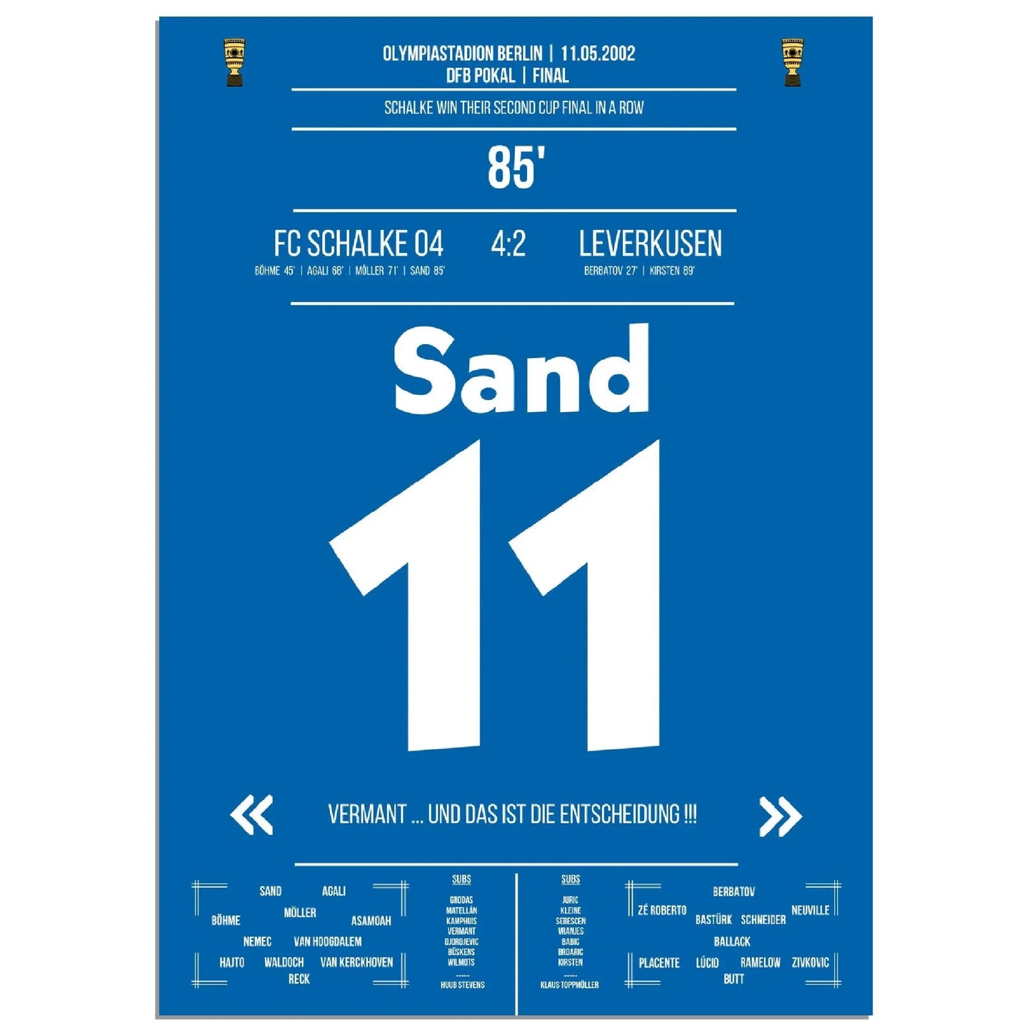 Ebbe Sand zum vierten! Zweiter Pokaltriumph in Folge in 2002