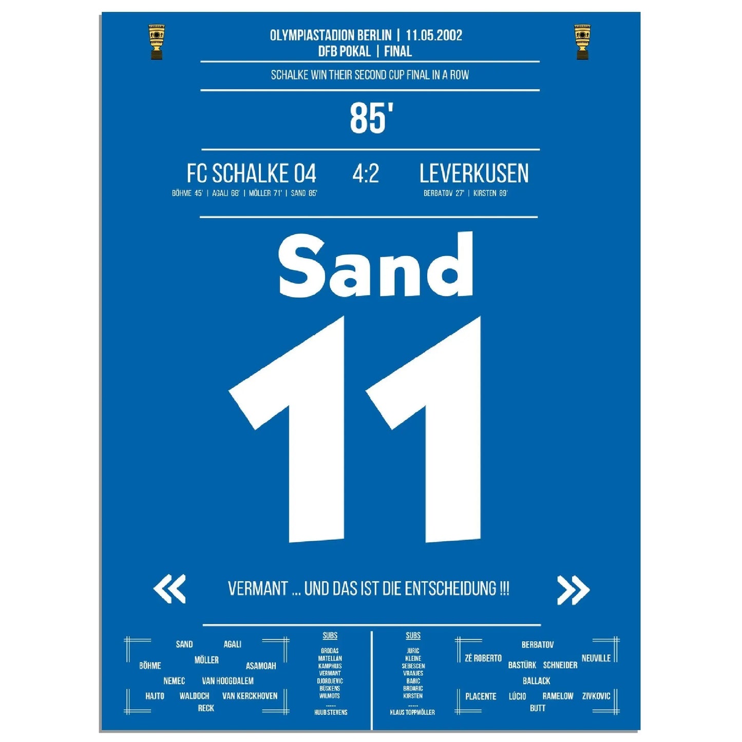 Ebbe Sand zum vierten! Zweiter Pokaltriumph in Folge in 2002