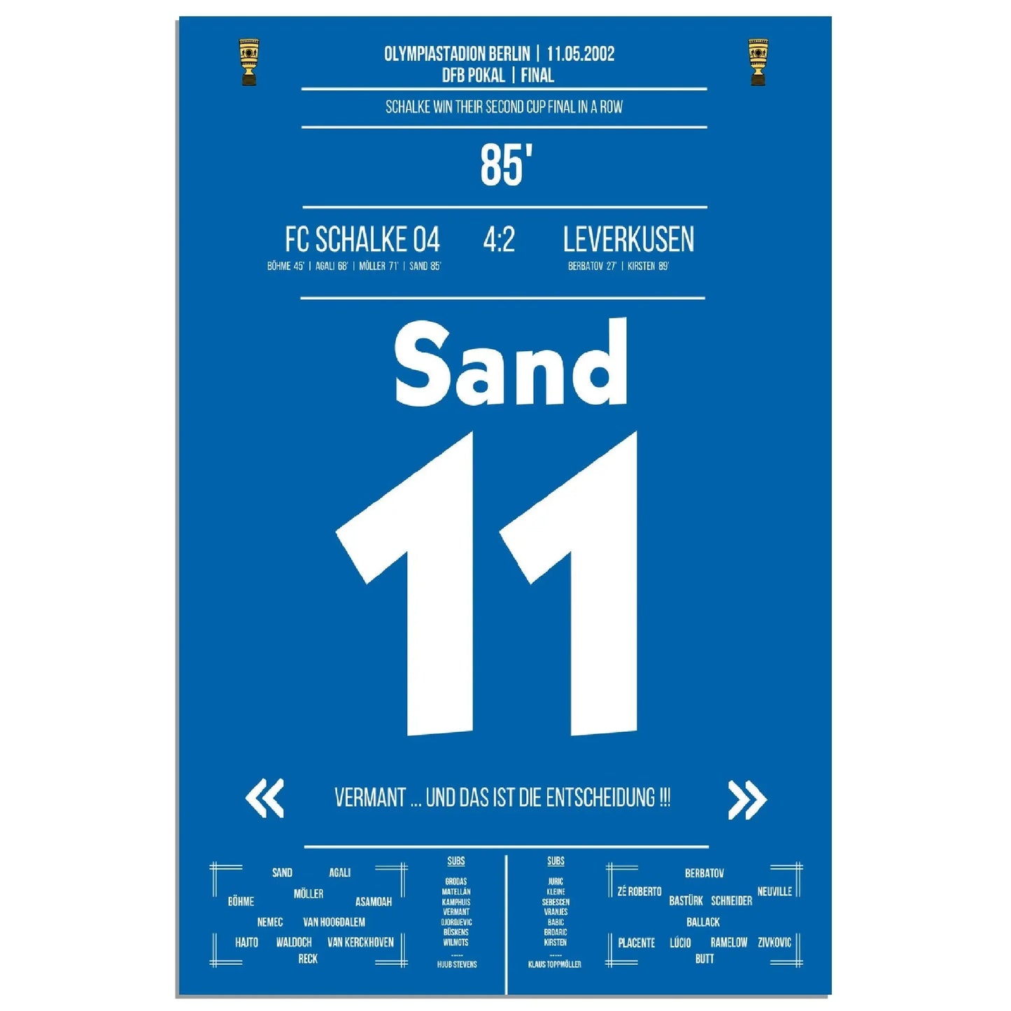 Ebbe Sand zum vierten! Zweiter Pokaltriumph in Folge in 2002
