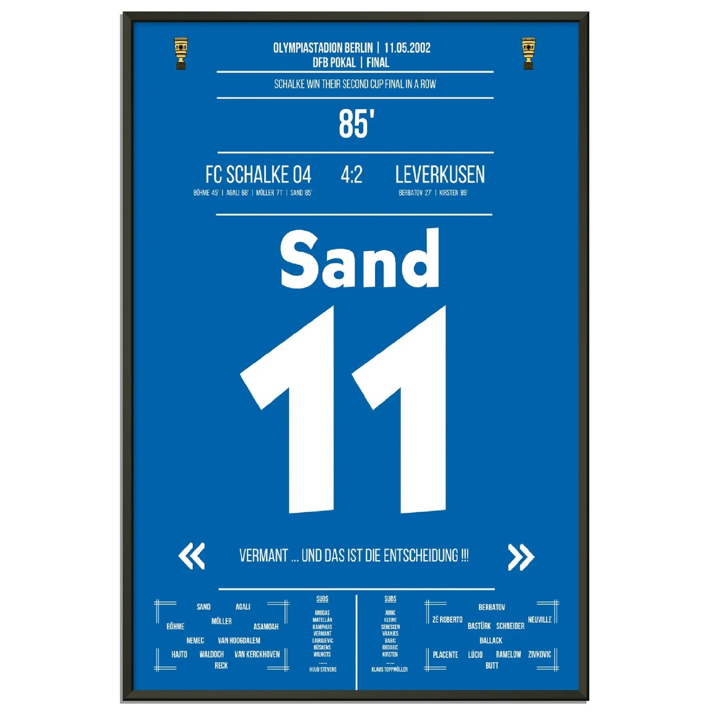 Ebbe Sand zum vierten! Zweiter Pokaltriumph in Folge in 2002