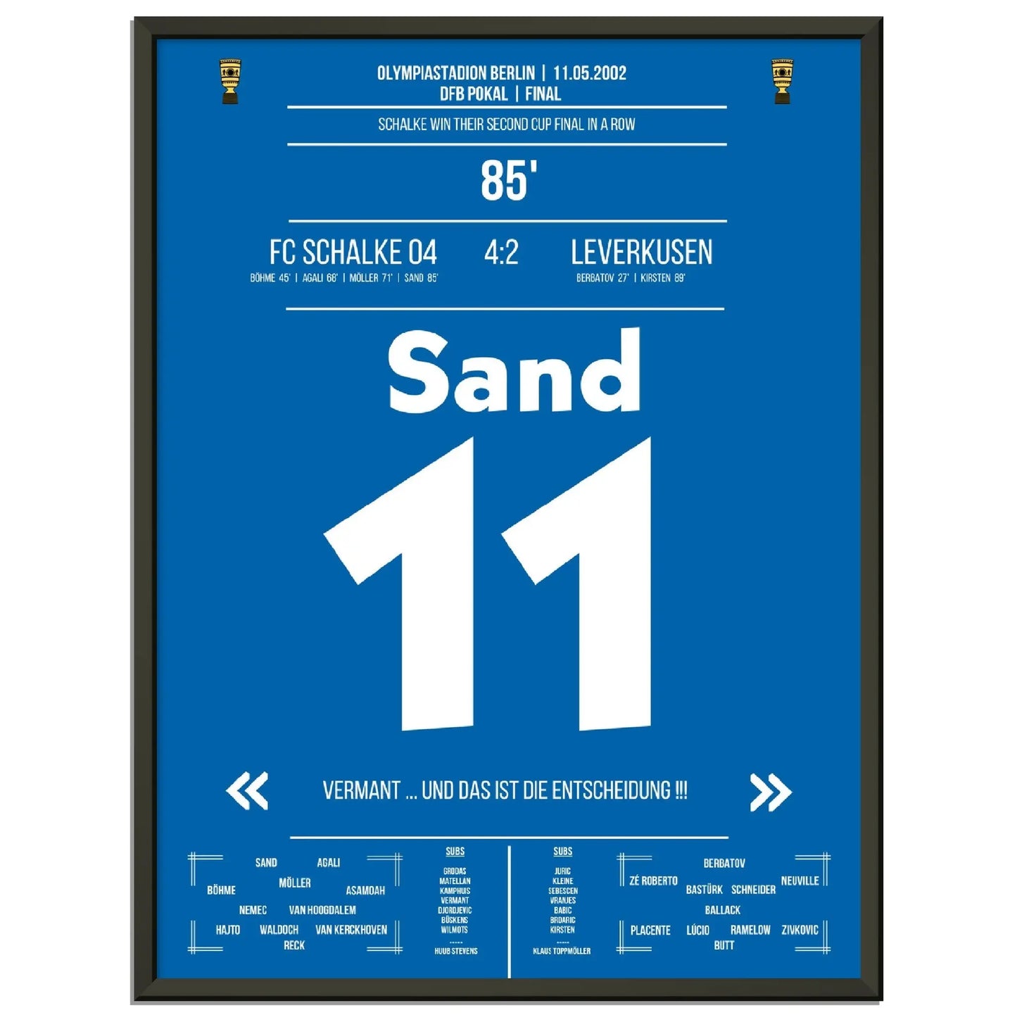 Ebbe Sand zum vierten! Zweiter Pokaltriumph in Folge in 2002