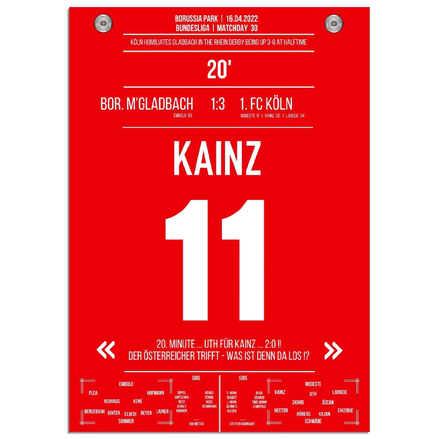 Kölner Derby-Sieg in Mönchengladbach Bundesliga Saison 2021/22