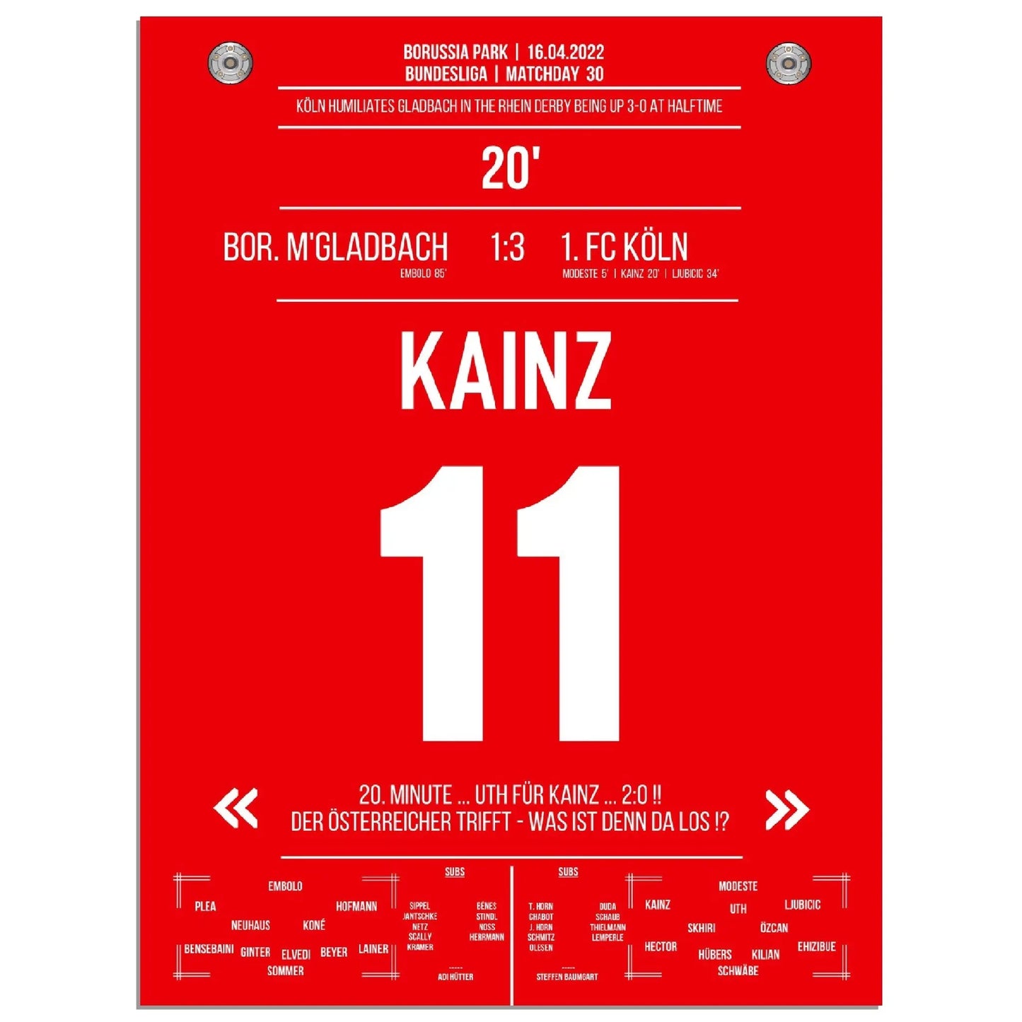 Kölner Derby-Sieg in Mönchengladbach Bundesliga Saison 2021/22