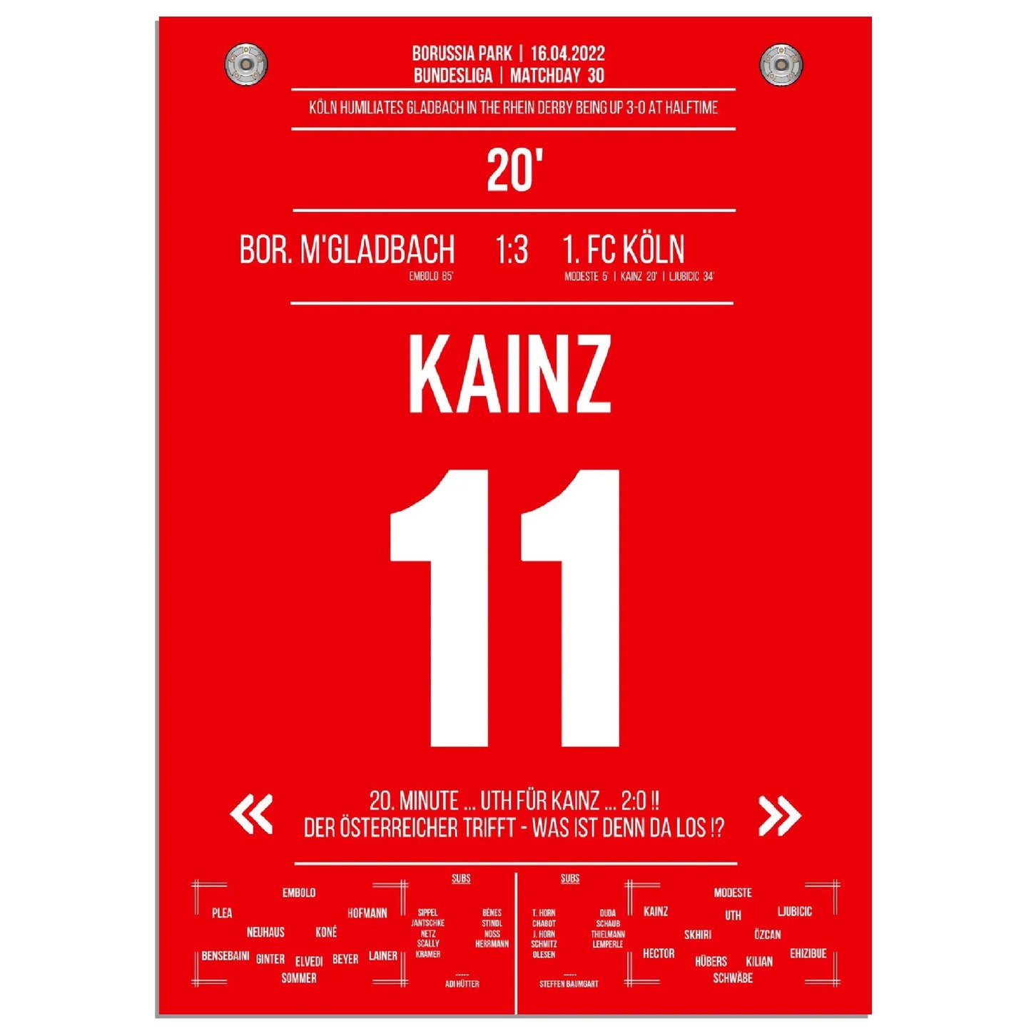 Kölner Derby-Sieg in Mönchengladbach Bundesliga Saison 2021/22