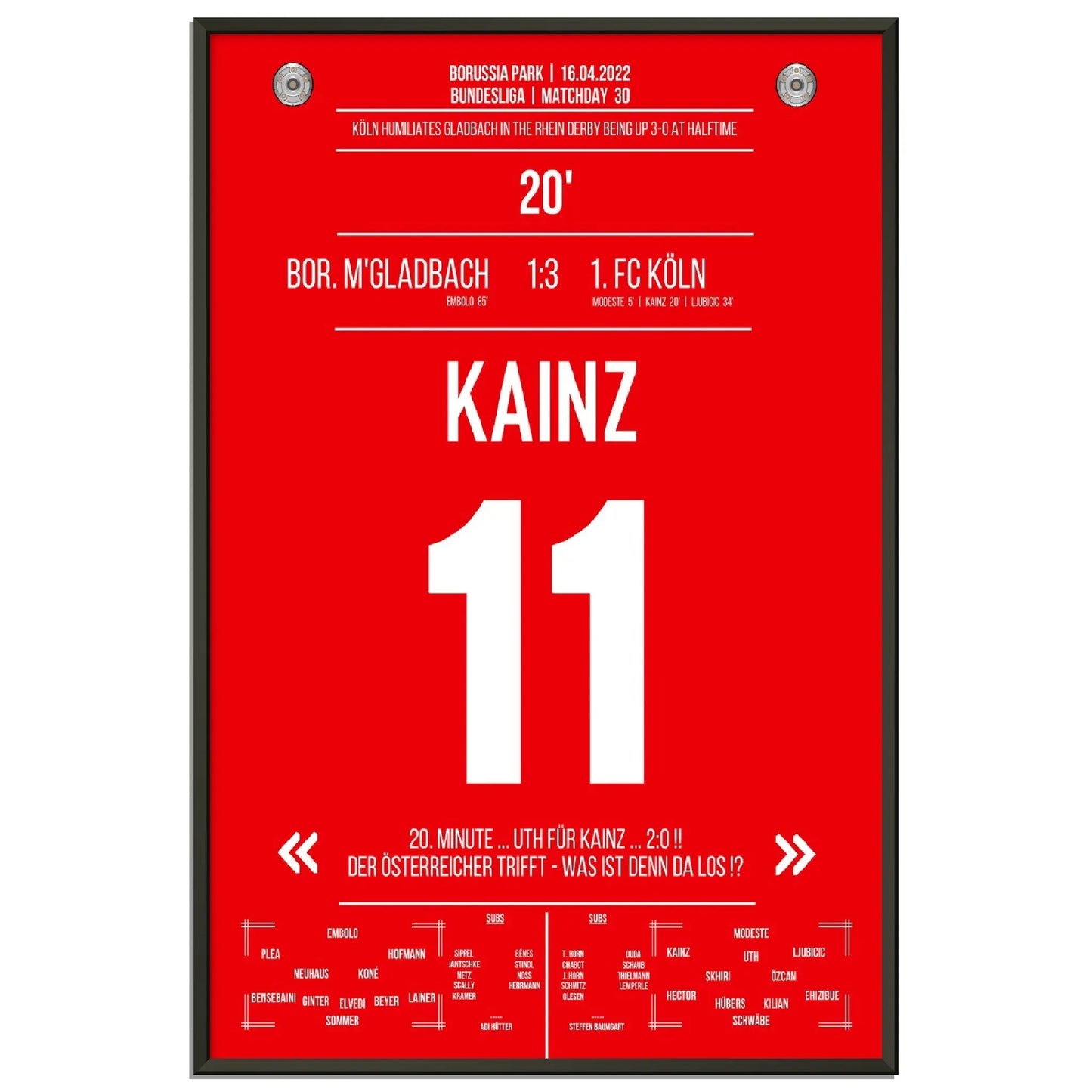 Kölner Derby-Sieg in Mönchengladbach Bundesliga Saison 2021/22