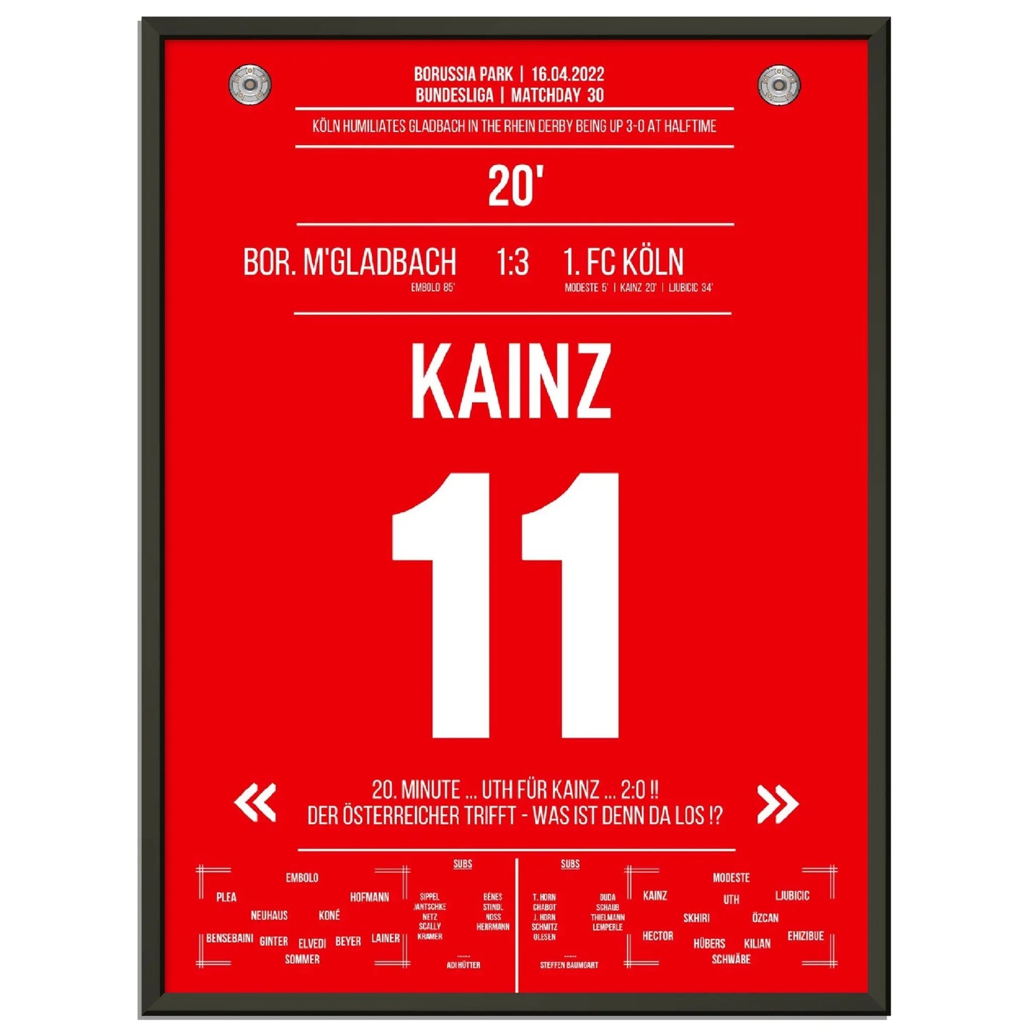 Kölner Derby-Sieg in Mönchengladbach Bundesliga Saison 2021/22