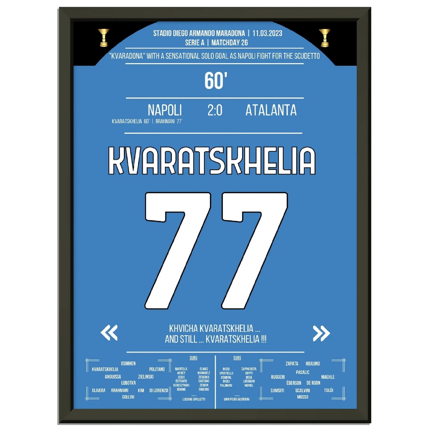 Kvaratskhelia mit phänomenalen Solo-Tor gegen Atalanta im Rennen um den Scudetto 2023