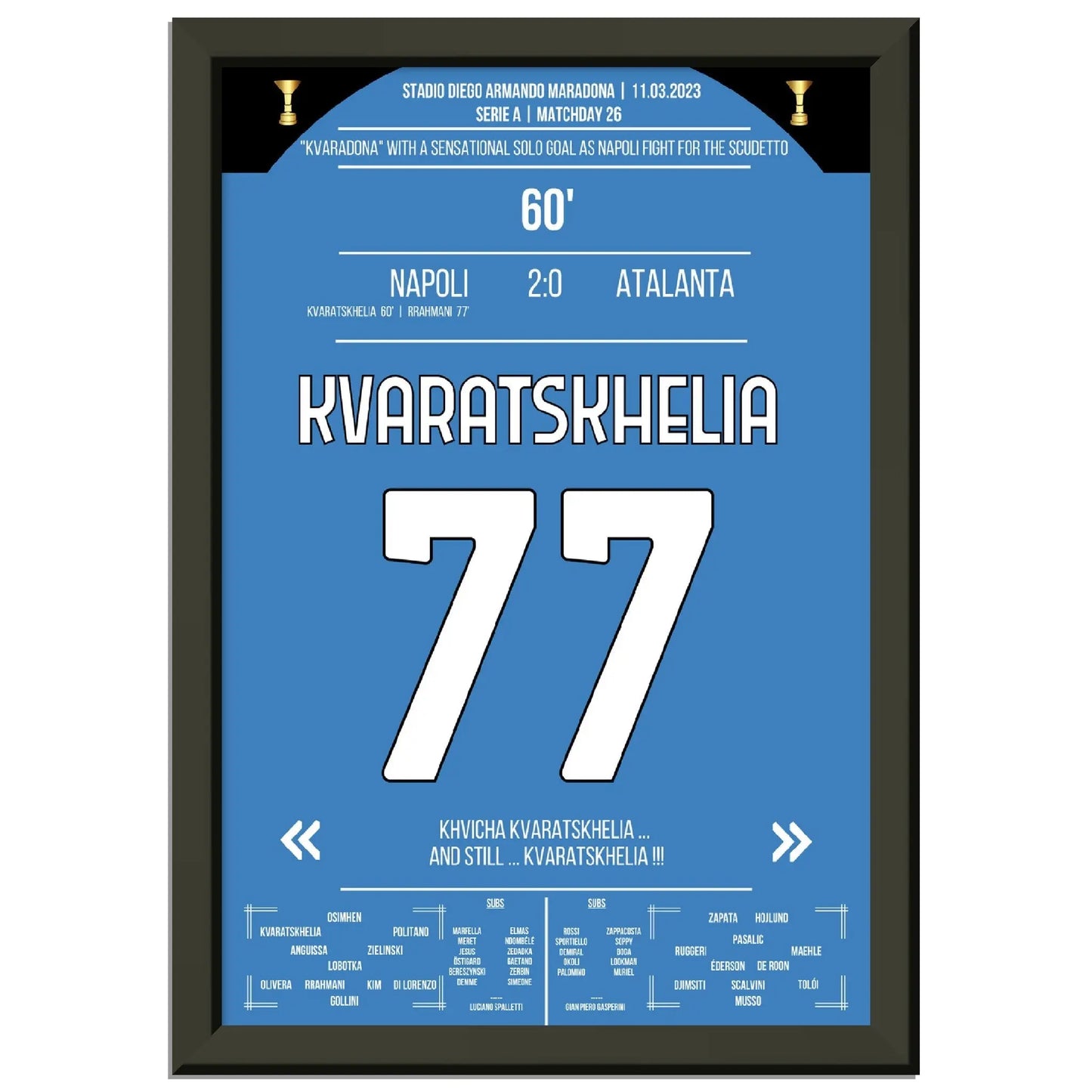 Kvaratskhelia mit phänomenalen Solo-Tor gegen Atalanta im Rennen um den Scudetto 2023