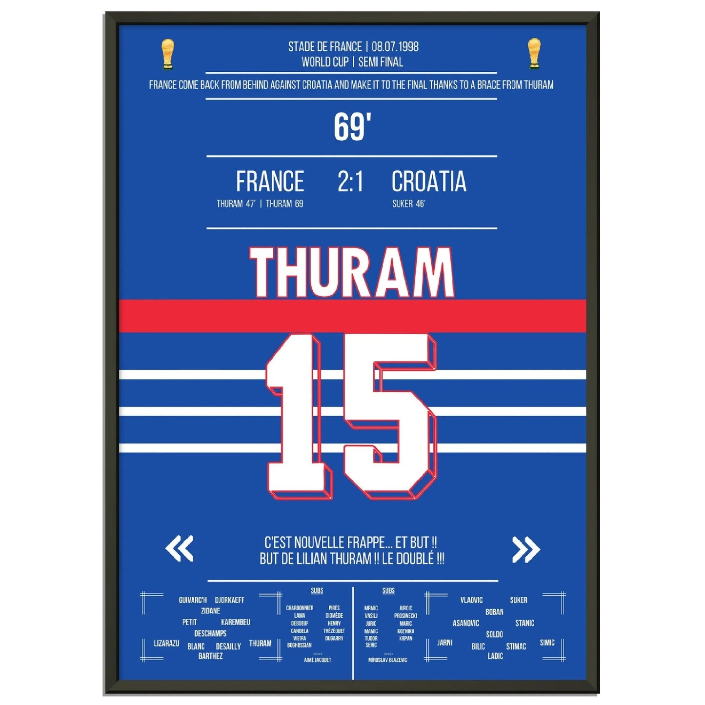 Thuram-Doppelpack führt Les Bleus ins WM-Finale 1998