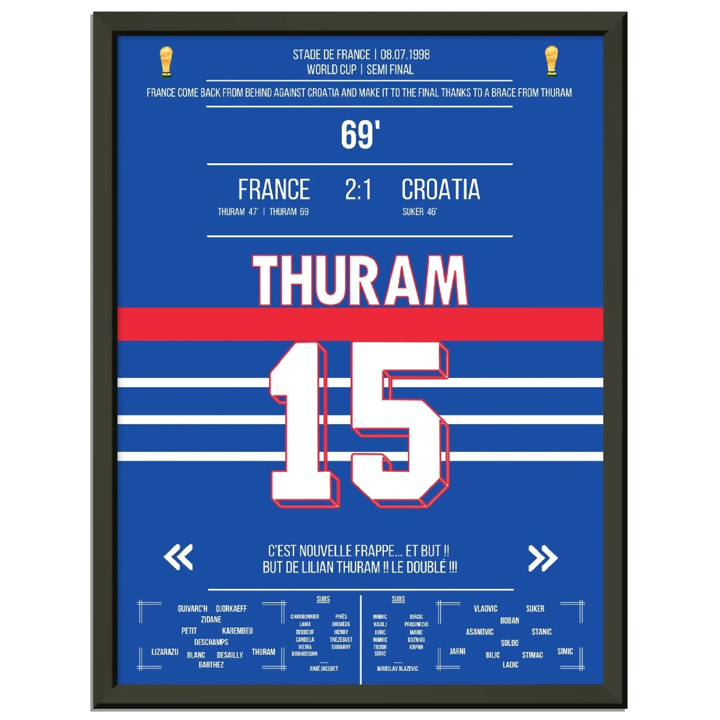 Thuram-Doppelpack führt Les Bleus ins WM-Finale 1998