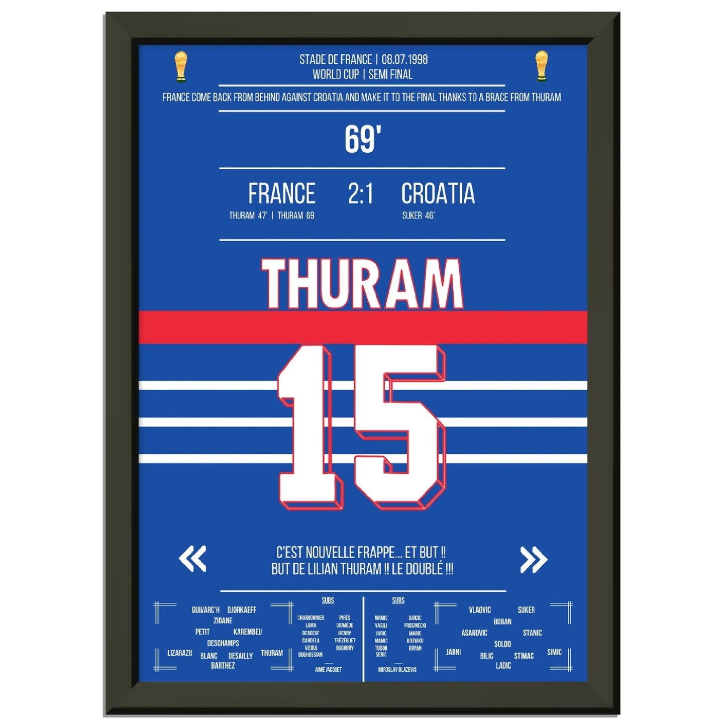 Thuram-Doppelpack führt Les Bleus ins WM-Finale 1998