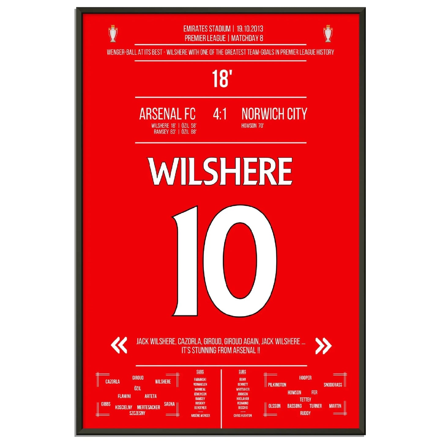 Wilshere's Tor beim perfekten Wenger-Ball 2013