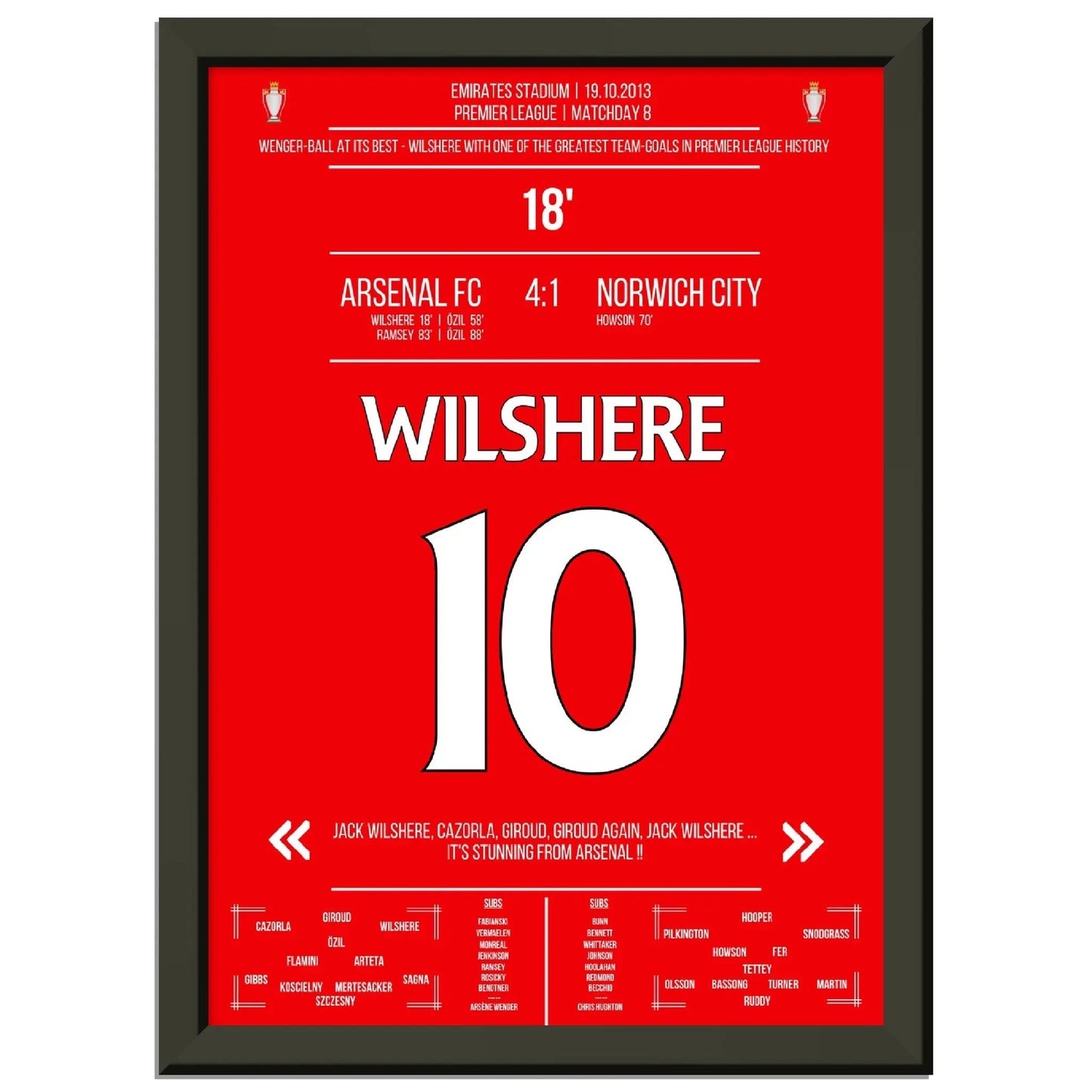 Wilshere's Tor beim perfekten Wenger-Ball 2013