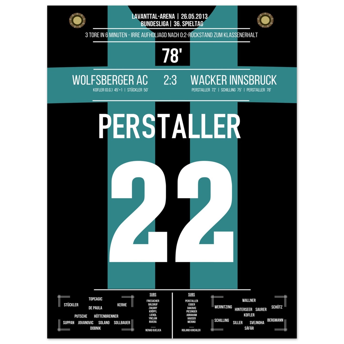 Innsbruck's wilde Aufholjagd zum Klassenerhalt 2013 30x40-cm-12x16-Ohne-Rahmen