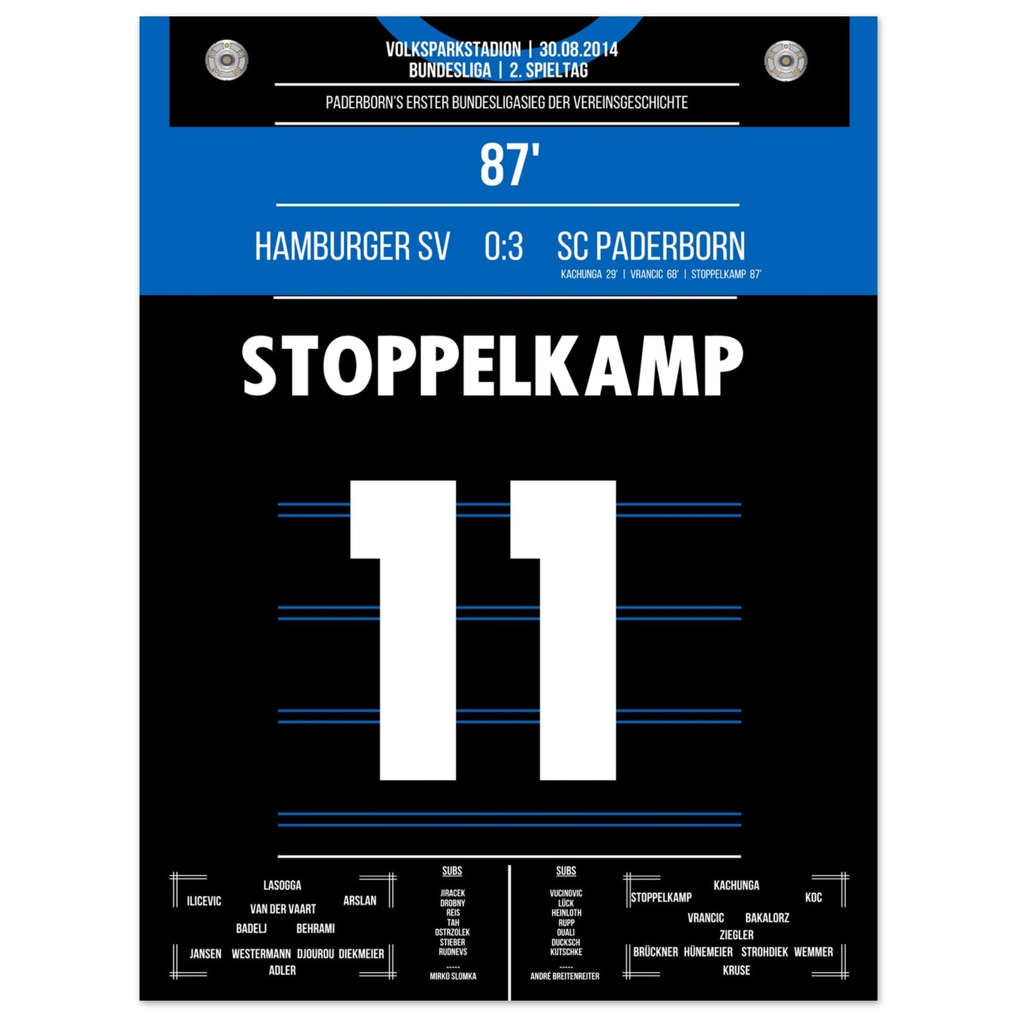 Paderborn's erster Bundesliga-Sieg der Vereinsgeschichte 30x40-cm-12x16-Ohne-Rahmen