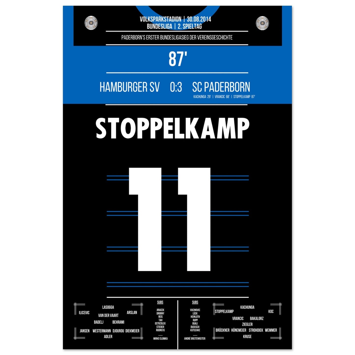 Paderborn's erster Bundesliga-Sieg der Vereinsgeschichte 60x90-cm-24x36-Ohne-Rahmen