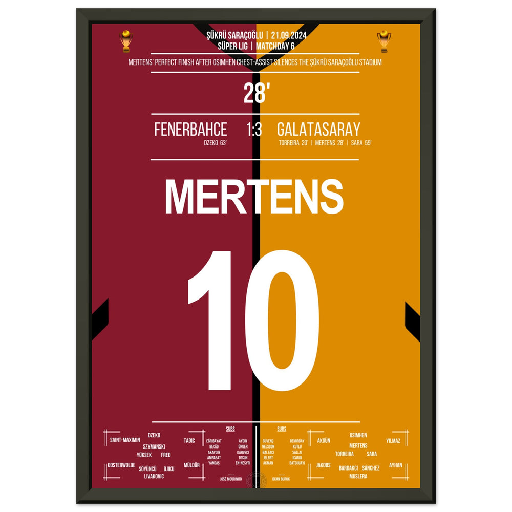 Mertens' header over Livakovic in the 3-1 away victory in the derby against Fener.