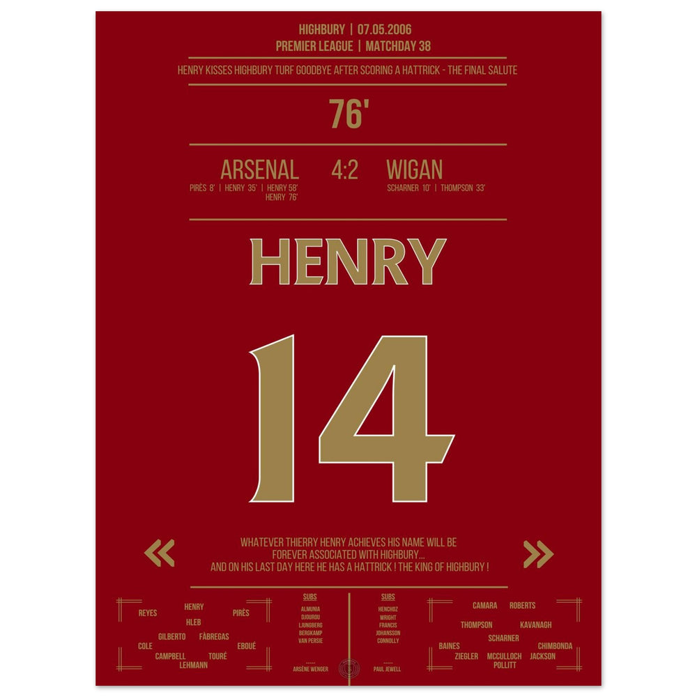 Thierry Henry Hattrick Last Game At Highbury Arsenal - Wigan - The Final Salute