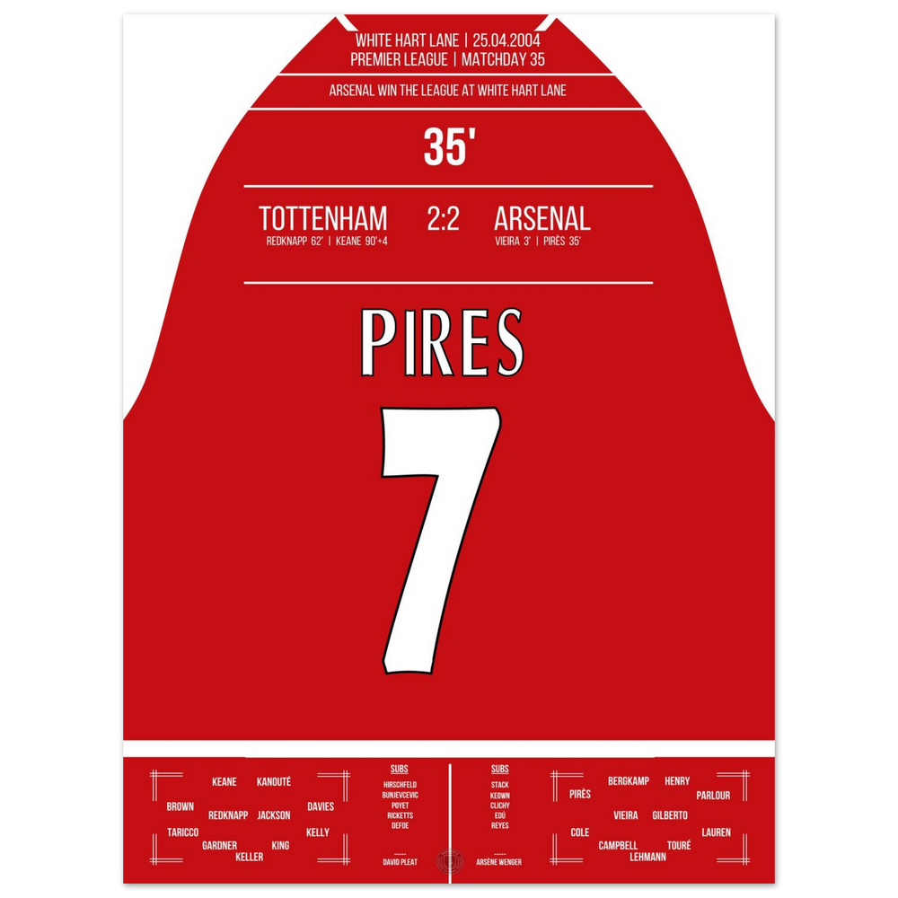Pires' goal in the championship win at White Hart Lane in 2004