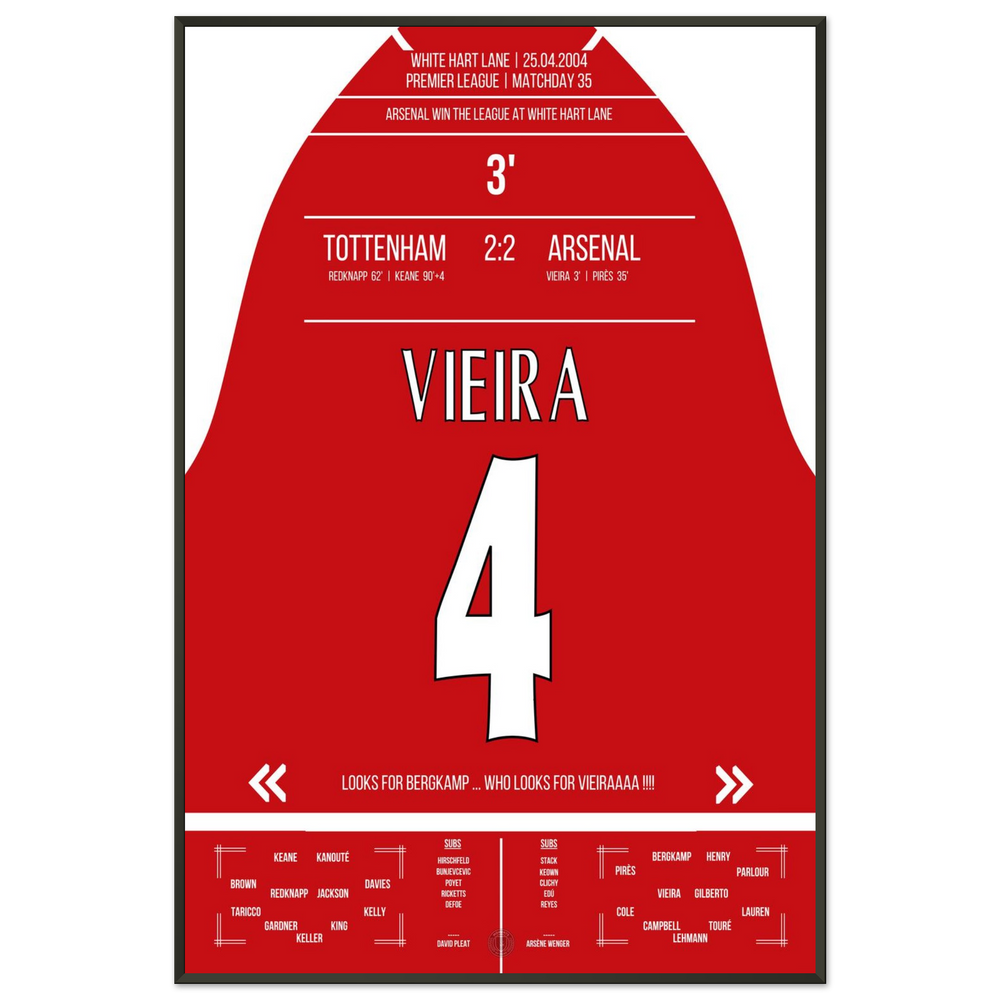Vieira's goal in the championship win at White Hart Lane in 2004