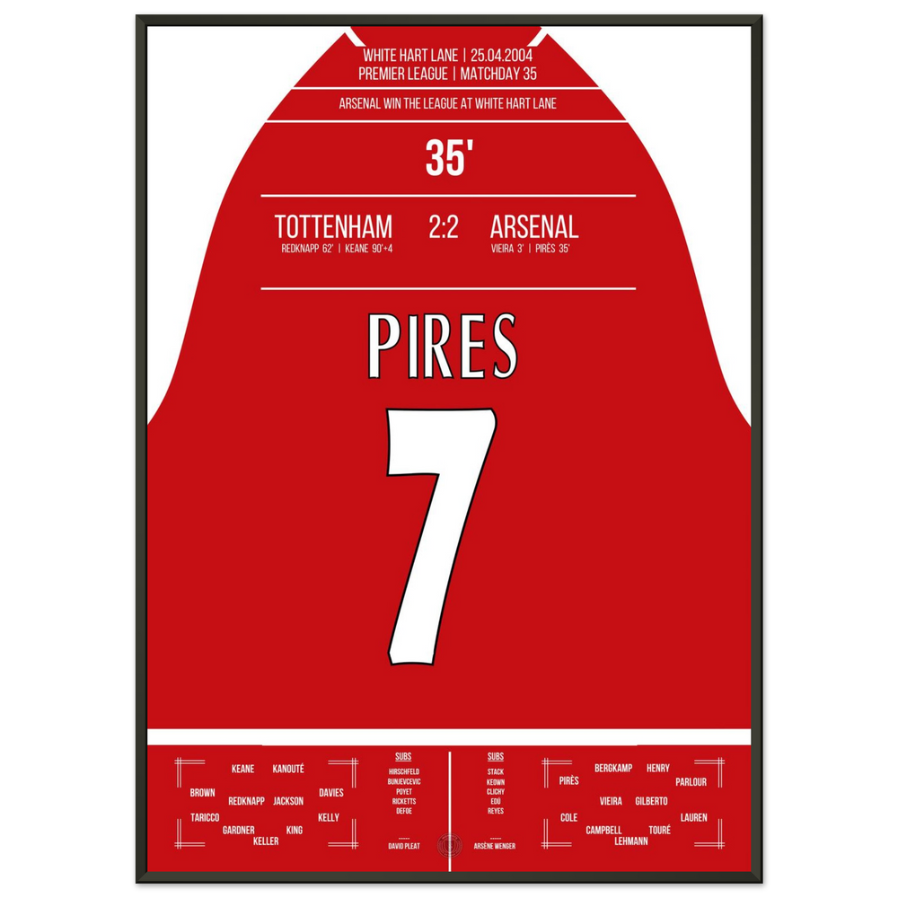 Pires' goal in the championship win at White Hart Lane in 2004