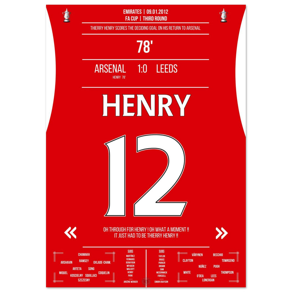 Thierry Henry comeback 2012 winning goal for Arsenal - <tc><tc>Leeds</tc></tc> FA Cup 3rd round
