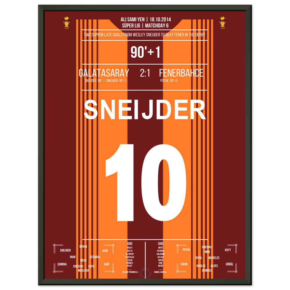 Sneijder decides the derby against Fener with two stunning goals in 2014.