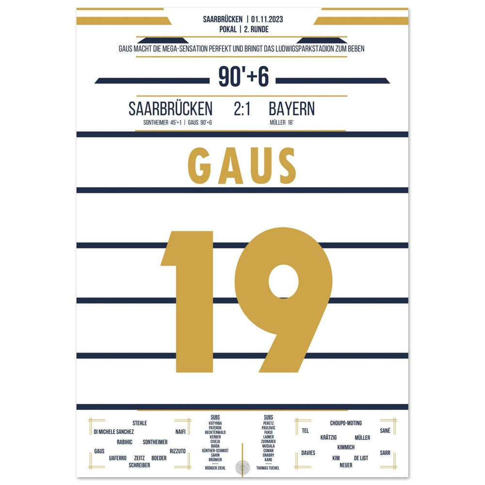 Cup sensation in Saarbrücken - Gaus shoots <tc>Bayern</tc> out of the cup