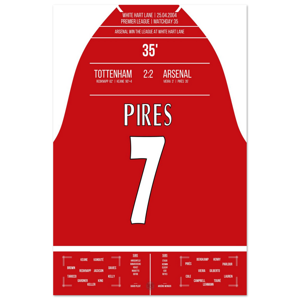 Pires' goal in the championship win at White Hart Lane in 2004