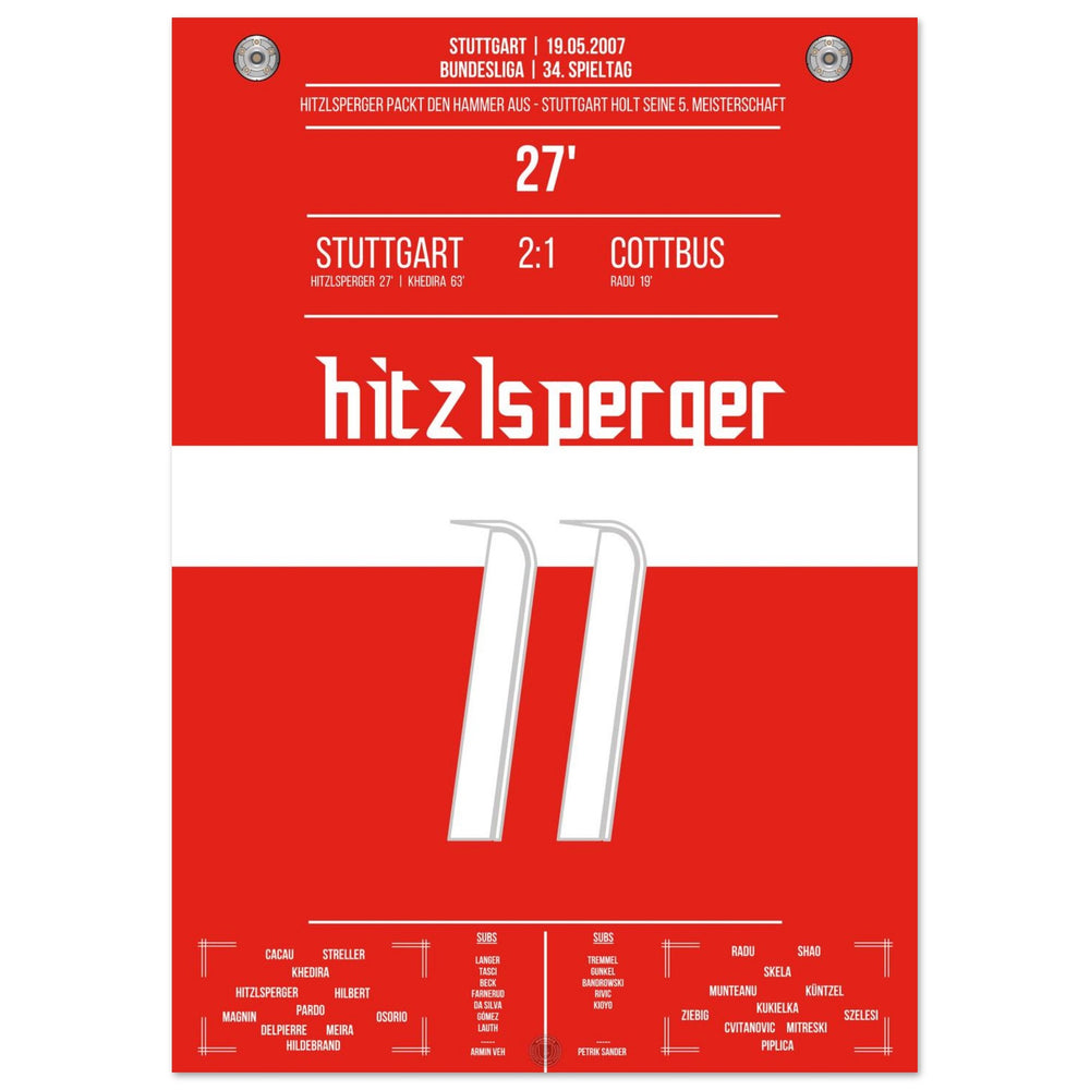 Hitzlsperger-hamer bij de overwinning van Stuttgart op het kampioenschap in 2007