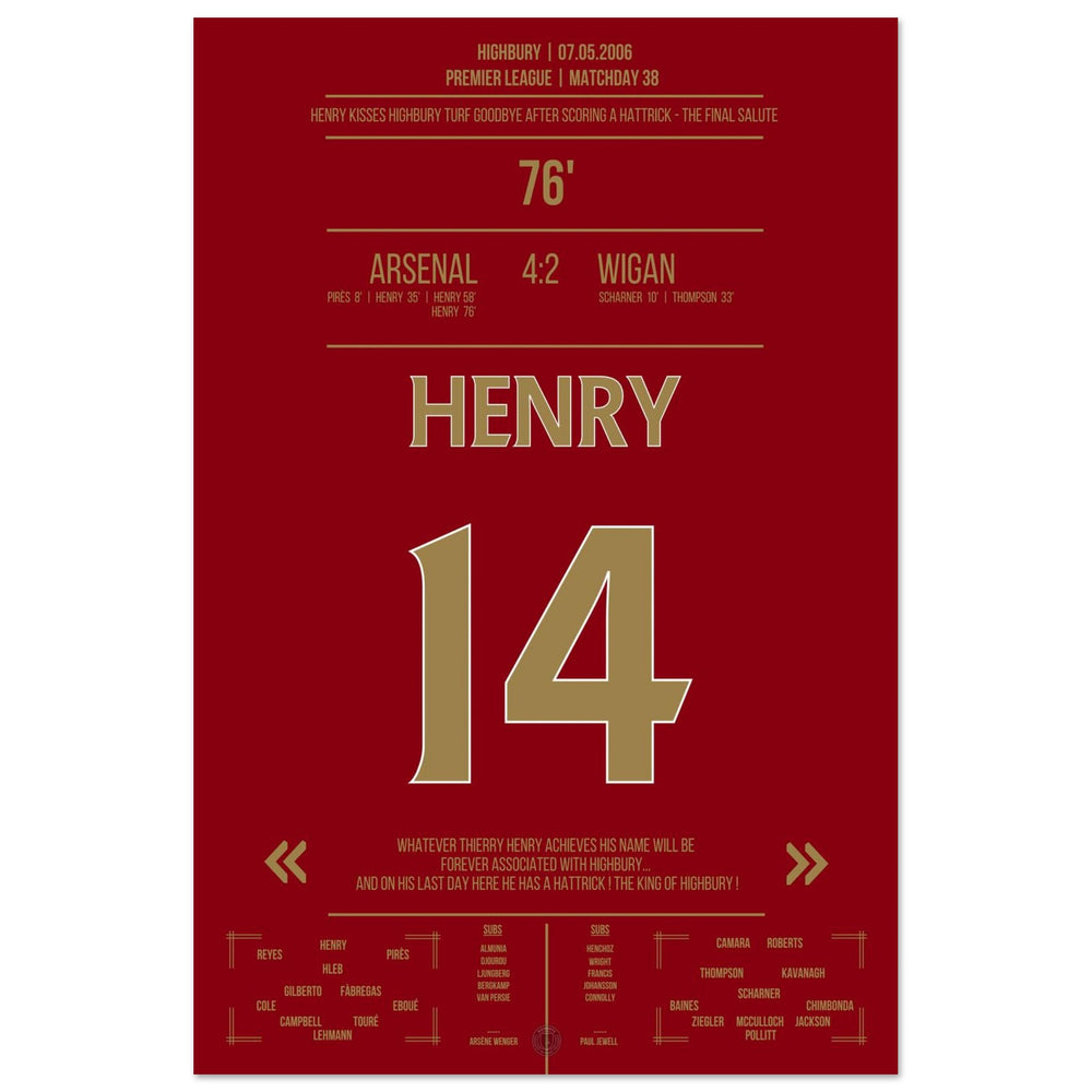 Thierry Henry Hattrick Last Game At Highbury Arsenal - Wigan - The Final Salute