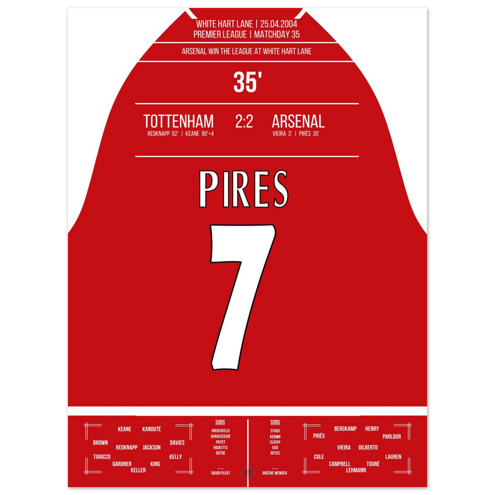 Pires' goal in the championship win at White Hart Lane in 2004