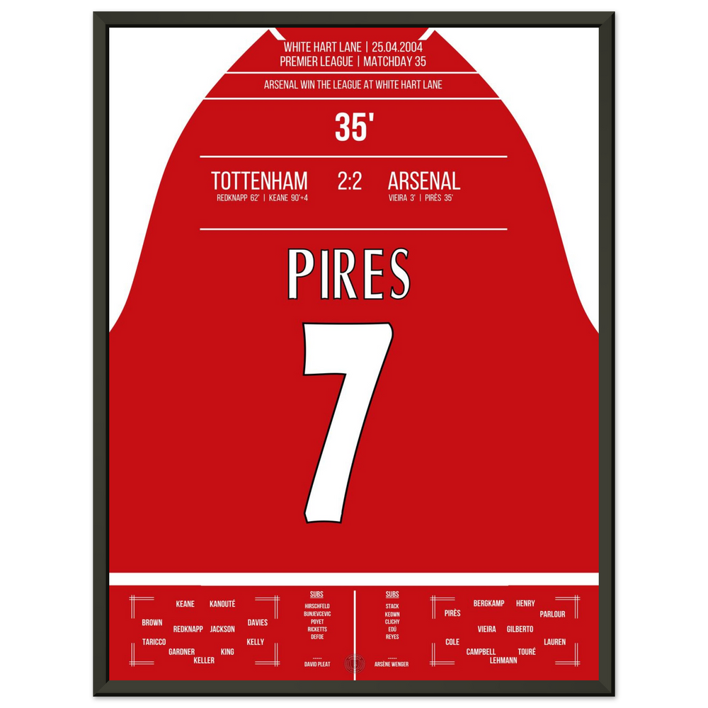 Pires' goal in the championship win at White Hart Lane in 2004