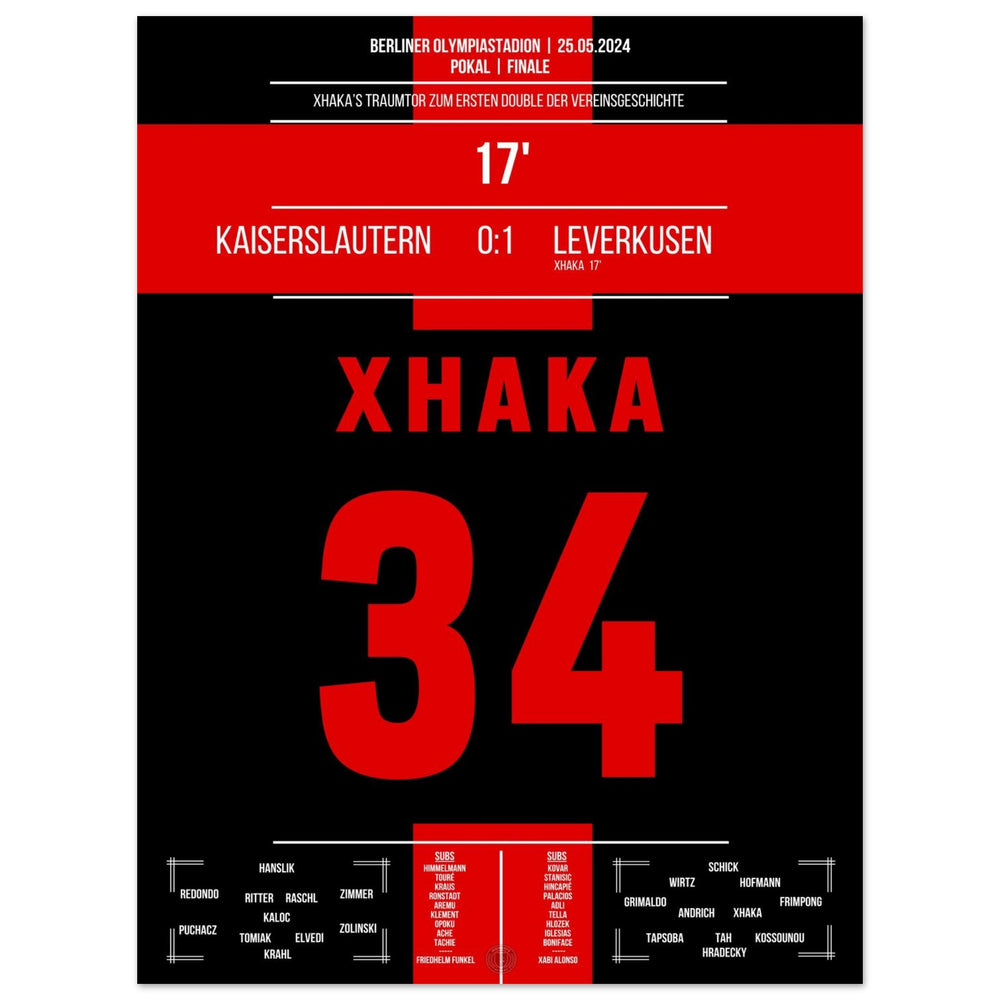 Xhaka's droomdoelpunt bij Leverkusen's eerste dubbel in de clubgeschiedenis