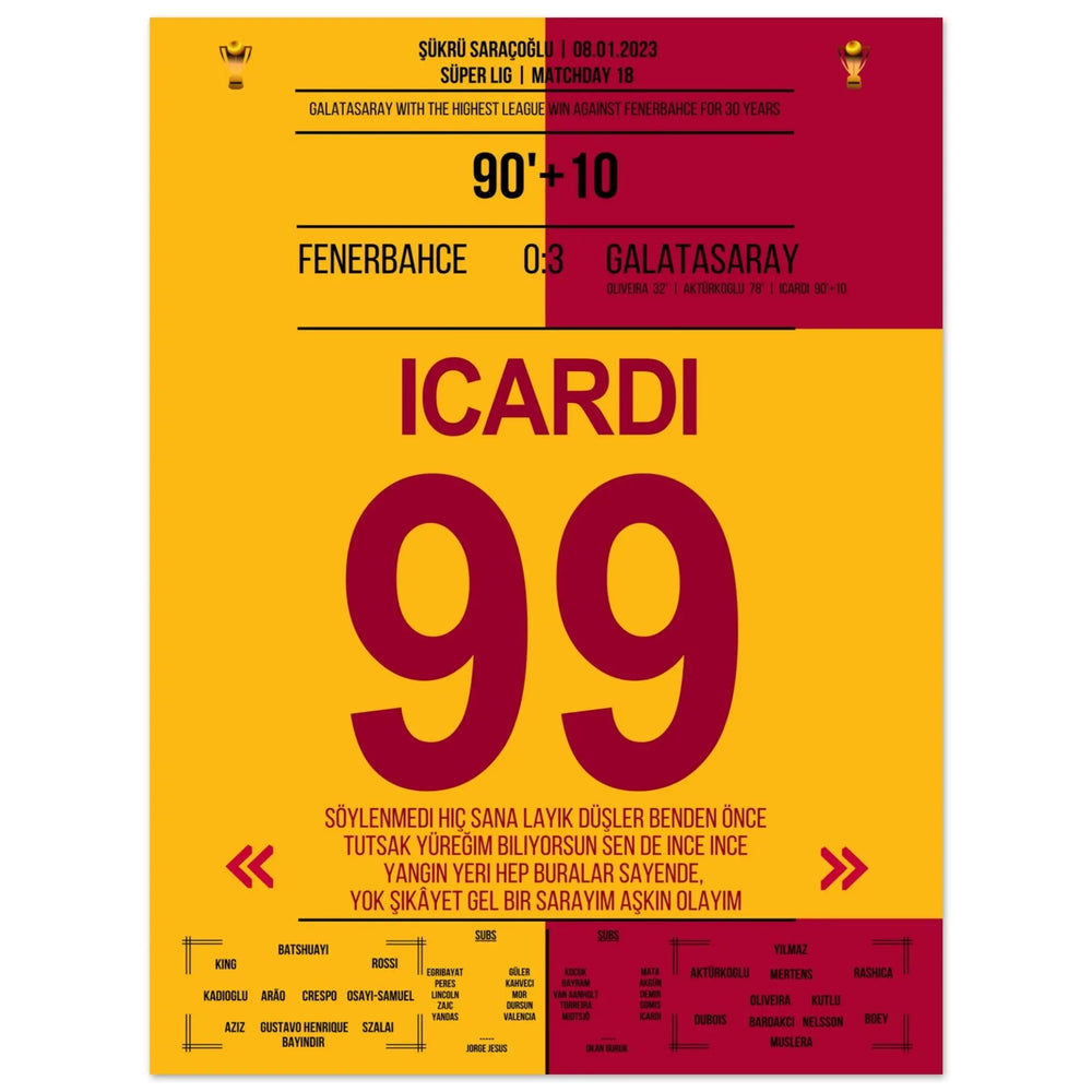 Galatasaray dismantles Fenerbahce in their own stadium.