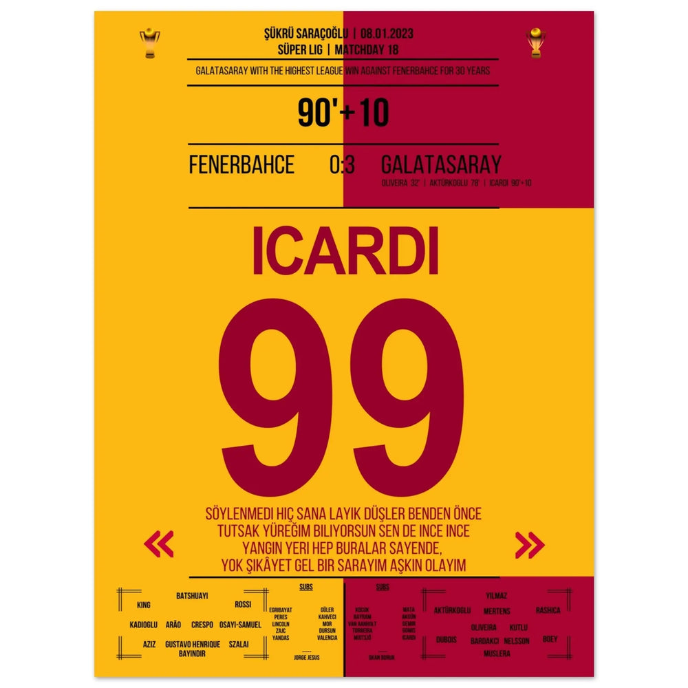 Galatasaray dismantles Fenerbahce in their own stadium.