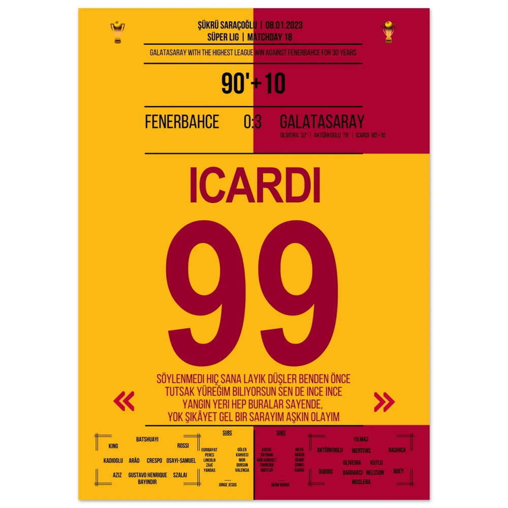 Galatasaray dismantles Fenerbahce in their own stadium.