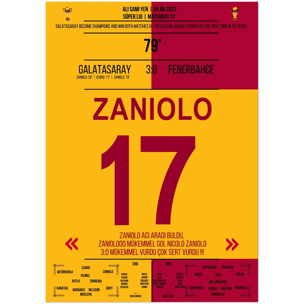 Galatasaray celebrates the championship in the second derby victory against Fenerbahce 2023.