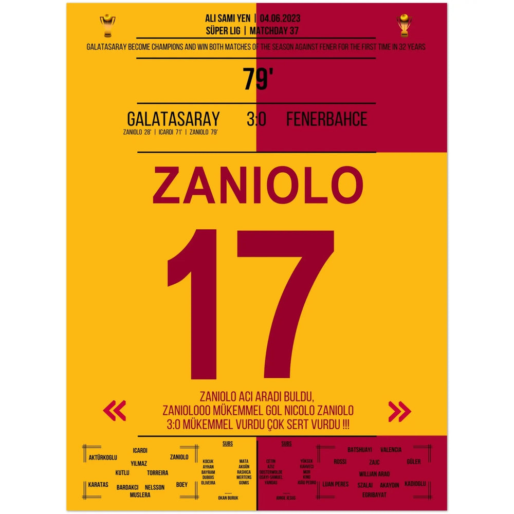 Galatasaray celebrates the championship in the second derby victory against Fenerbahce 2023.