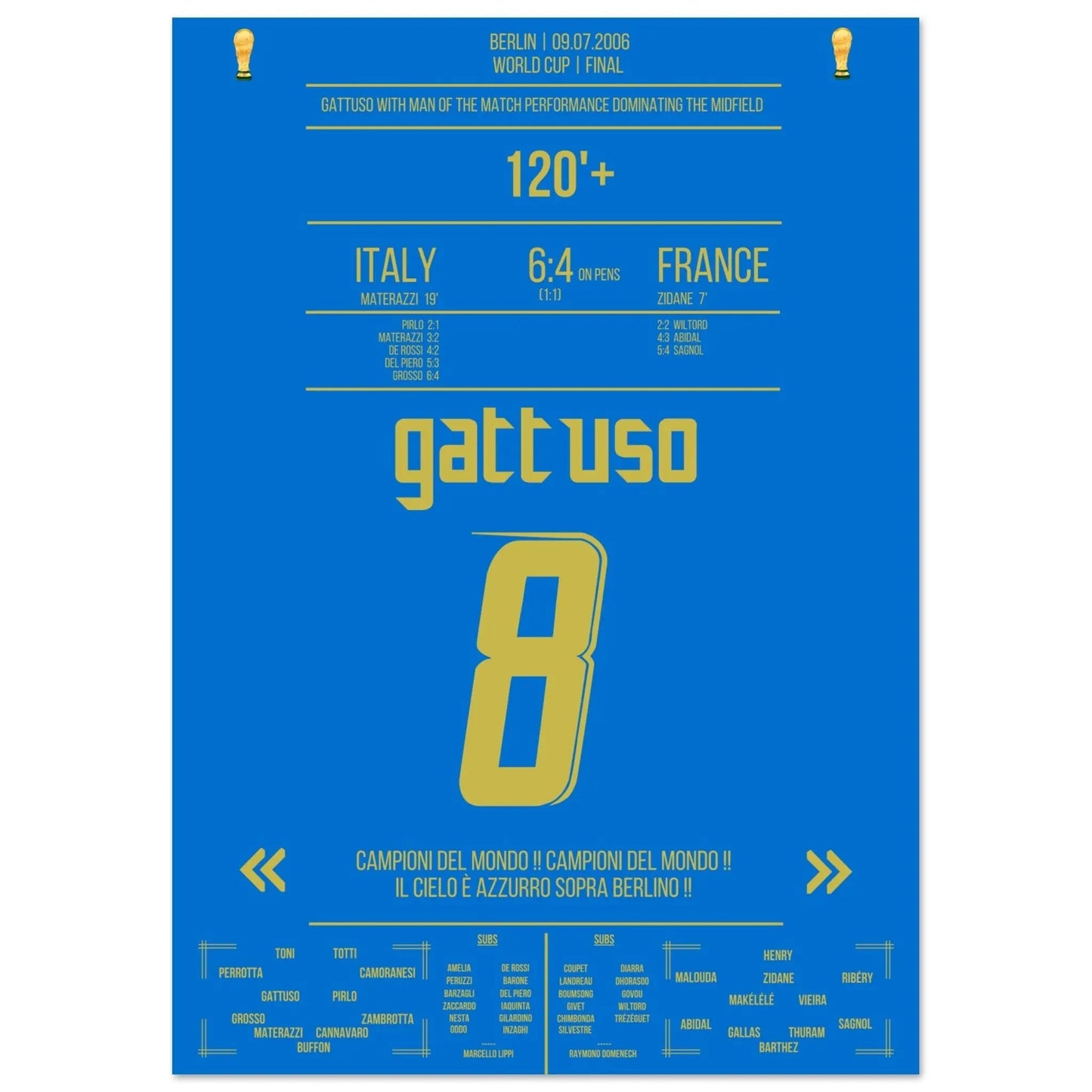 Gattuso as "Braveheart" in the World Cup final against France 2006