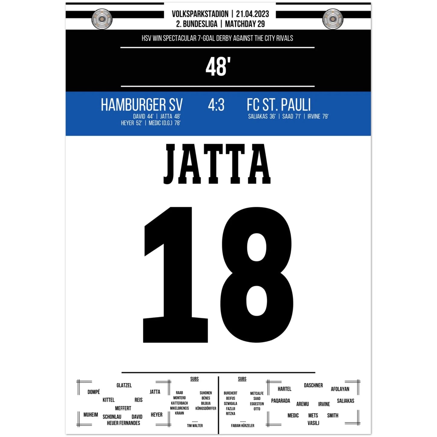 Jatta's goal in a wild derby victory against St. Pauli