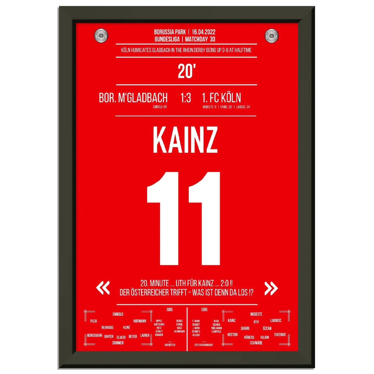 Kölner Derby-Sieg in Mönchengladbach Bundesliga Saison 2021/22 