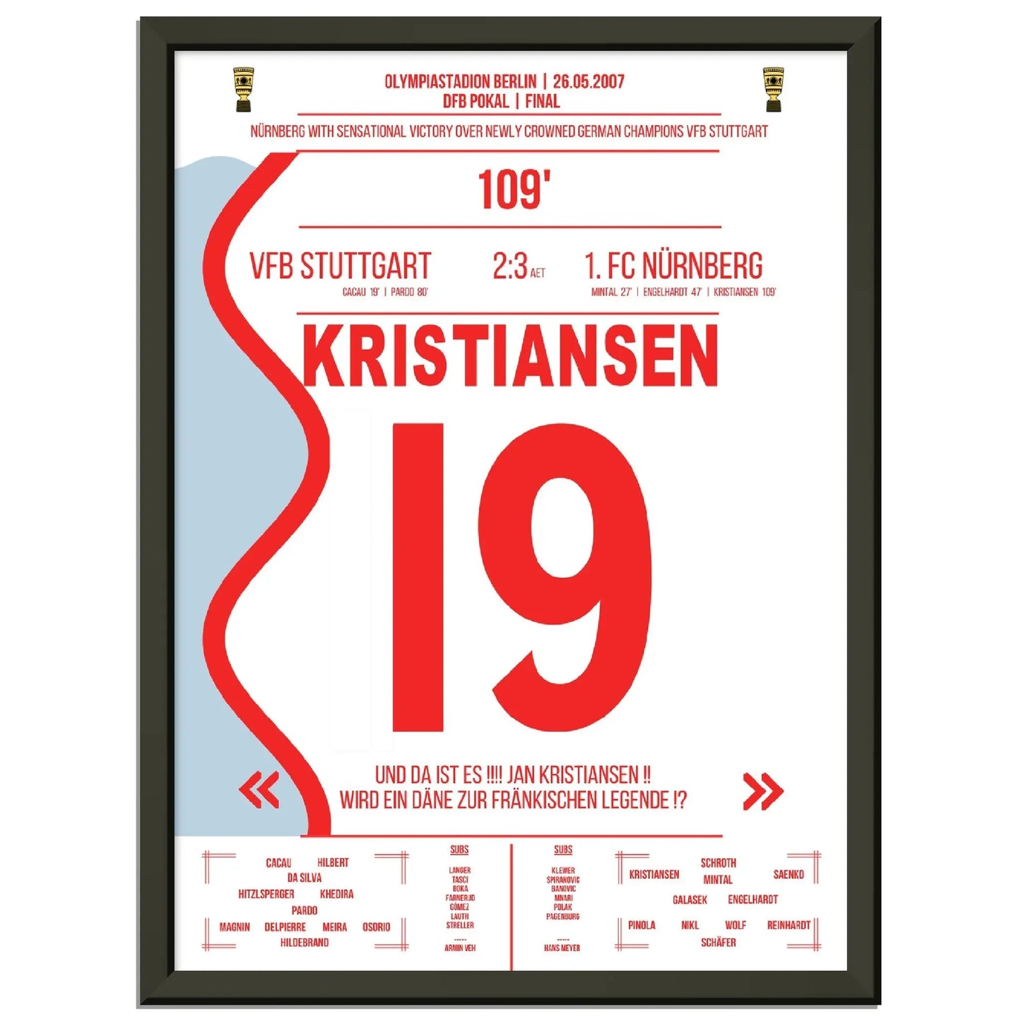 Kristiansen trifft zum Pokalsieg für Nürnberg im DFB Pokal Finale 2007 