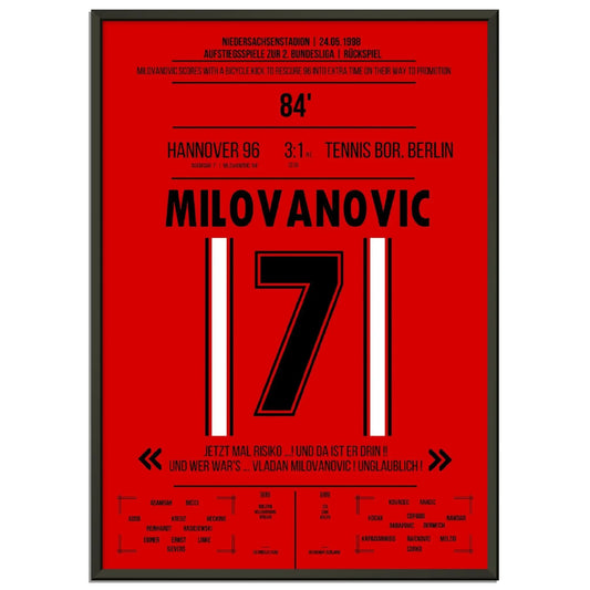 Milovanovic Fallrückzieher bei Hannover's  Rückkehr in die 2. Bundesliga 1998 