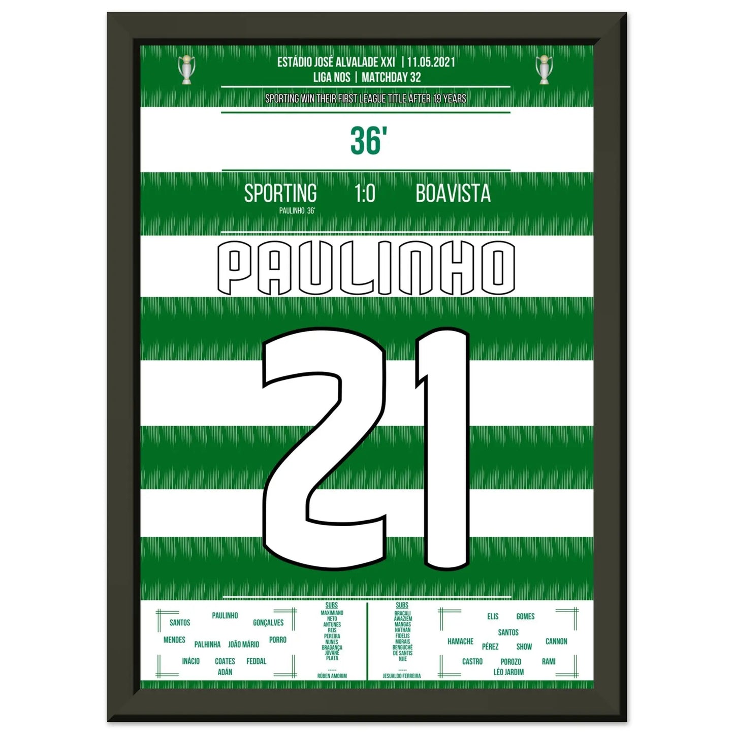Paulinho's Tor zum ersten Titelgewinn seit 2002 A4-21x29.7-cm-8x12-Schwarzer-Aluminiumrahmen