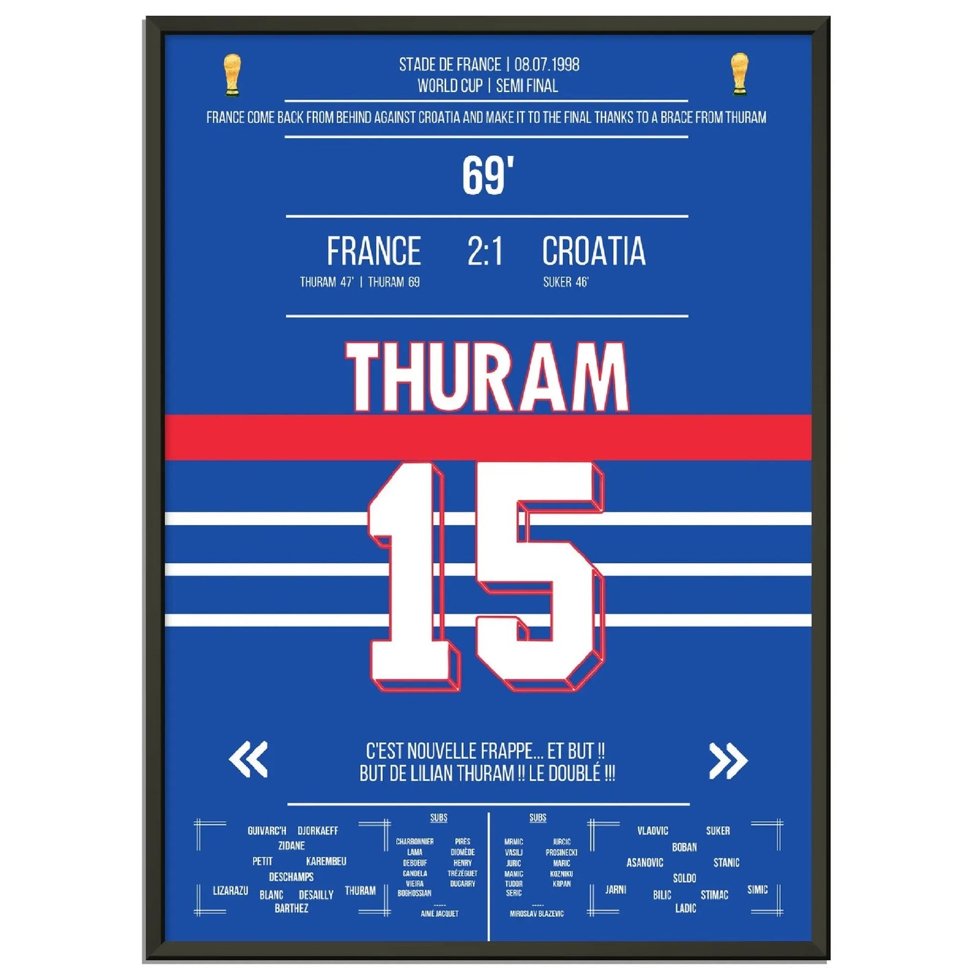 Thuram-Doppelpack führt Les Bleus ins WM-Finale 1998 
