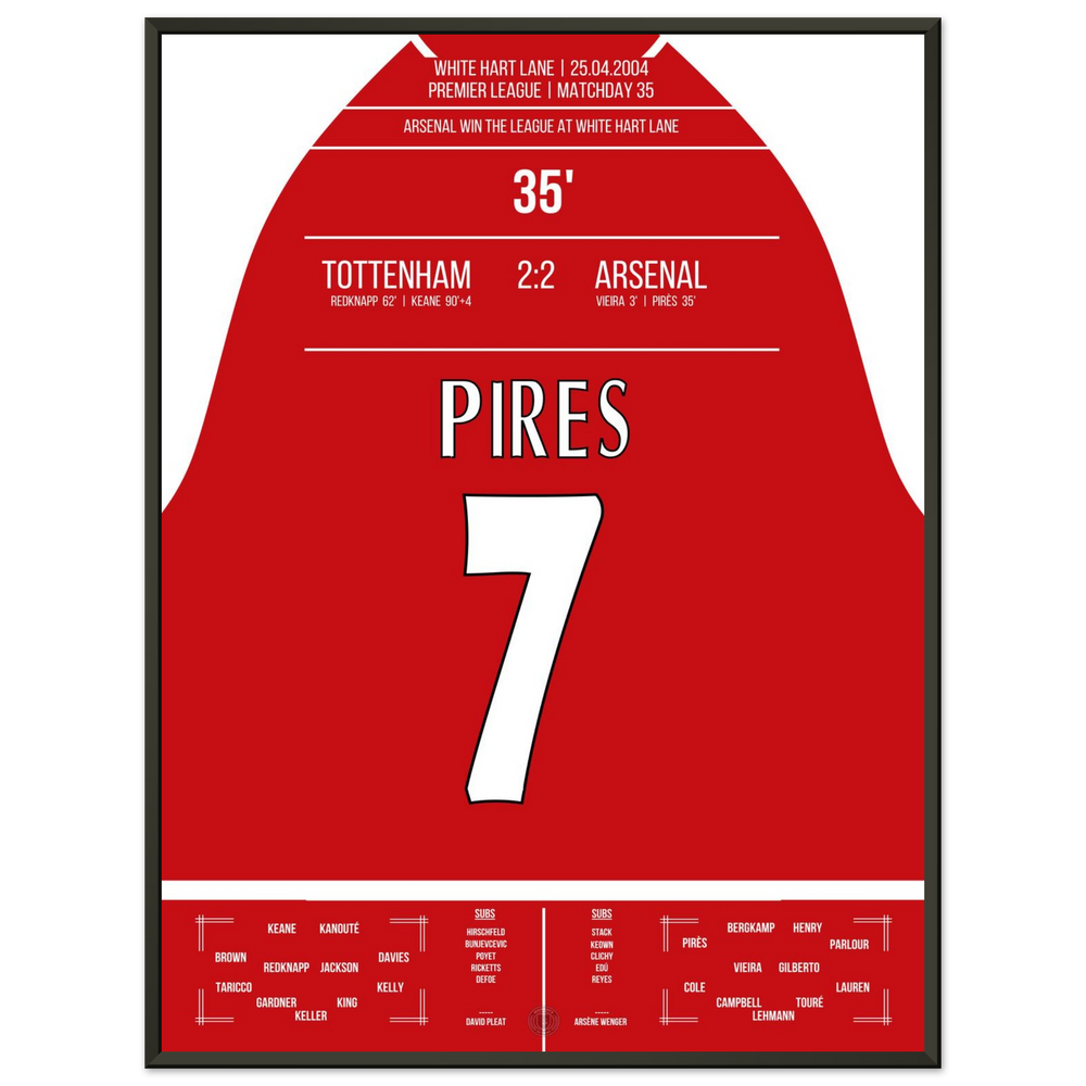Pires' goal in the championship win at White Hart Lane in 2004