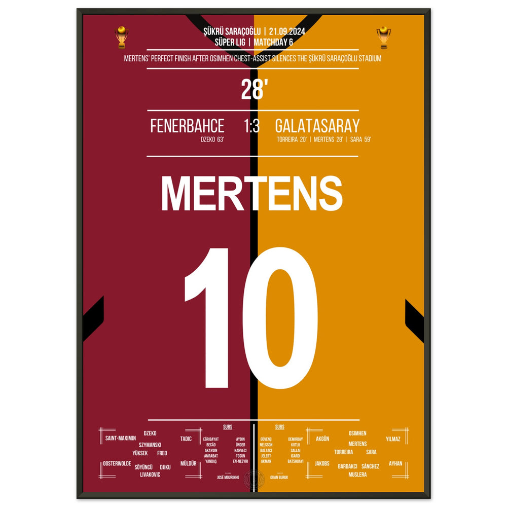 Mertens' header over Livakovic in the 3-1 away victory in the derby against Fener.
